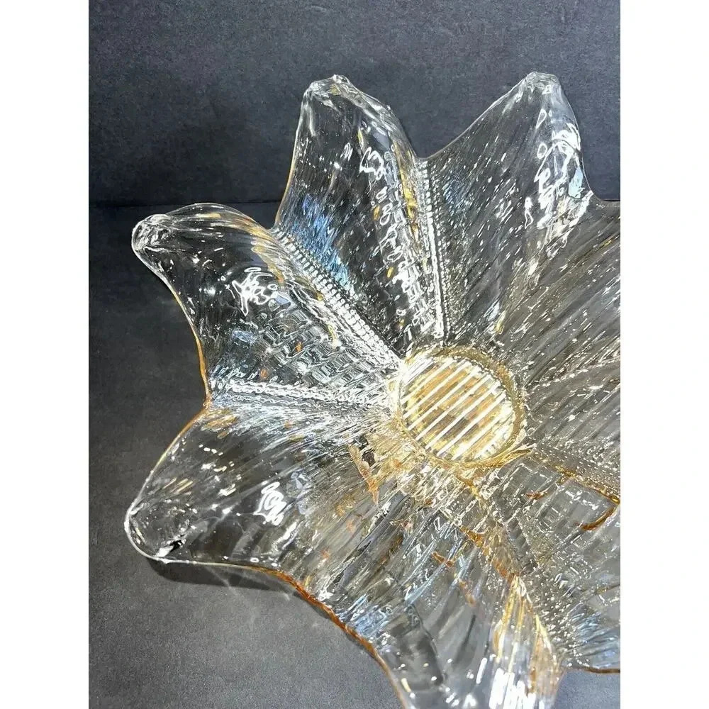 Antica cristalleria By Savarese Murano Lustre Champagne Glass Footed Bowl Italy - Picture 8 of 14